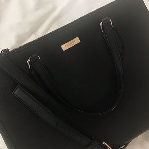 Black Kate Spade large double-zip crossbody bag